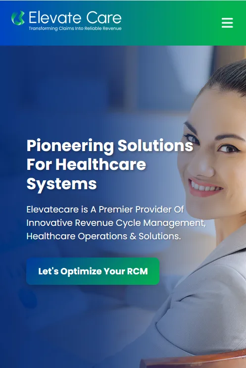 Elevate Care healthcare services mobile website