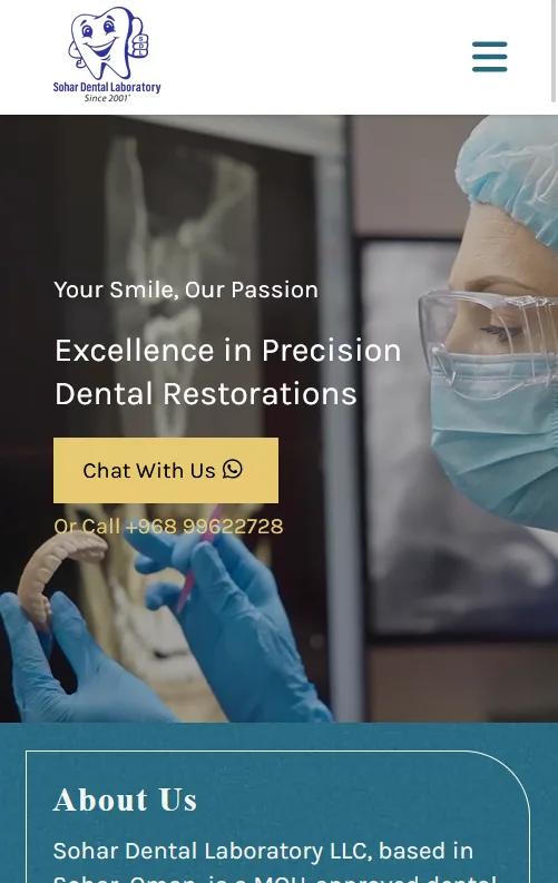Sohar Dental Laboratory mobile corporate website